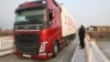 A truckload of Armenia humanitarian aid on its way to Turkey on February 11.