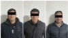 Kyrgyz police photographs of the three detainees 