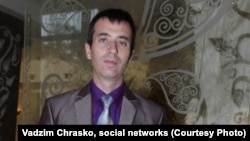 Belarusian rights activist Vadzim Khrasko (file photo)