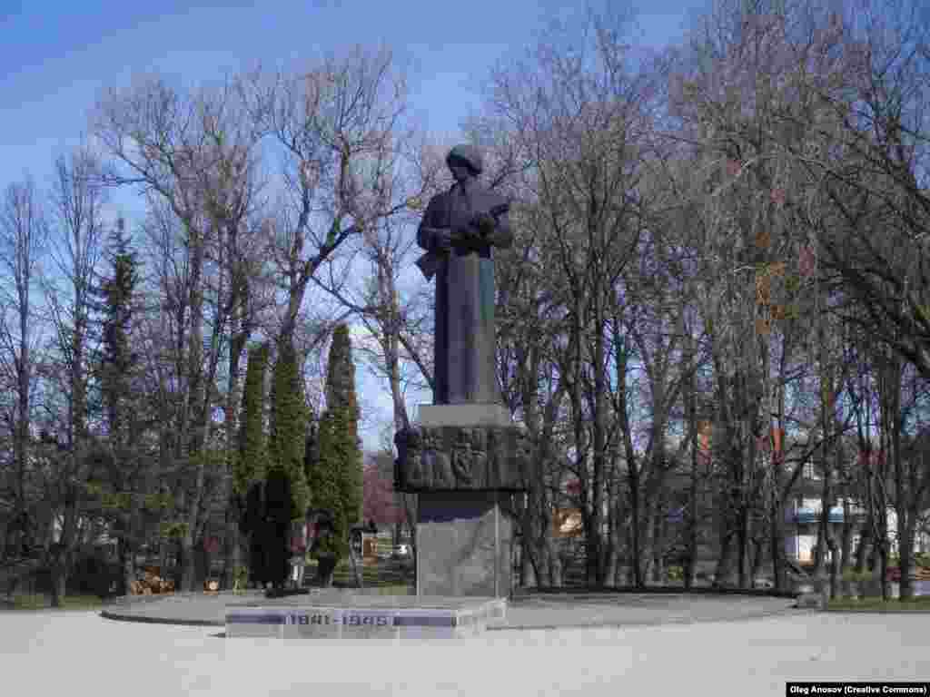 The monument to the Liberators of Rezekne in eastern Latvia, photographed in 2011. The soldier, nicknamed &ldquo;Alyosha,&rdquo; was removed in November 2022. &nbsp;