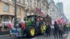 Polish farmers rally in Warsaw on February 27. 