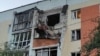 A damaged apartment building in Stroitel, Belgorod region, Russia, on June 25