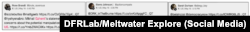 Screenshots of accounts promoting a post by @hyehyenabro in the replies to different U.S. accounts. The keywords used by the DFRLab to identify the accounts are marked in red.