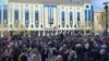 Demonstrators gathered outside the Georgian parliament for the event on April 9.