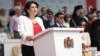 Georgian President Salome Zurabishvili said the country's current external policies "estrange us from Europe," asking her audience, "Where did the slogan: 'Europe is our civilized choice' disappear?"