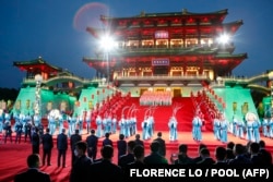 Central Asian leaders are welcomed at a ceremony in Xian, China, in May for a high-profile summit with Chinese President Xi Jinping.