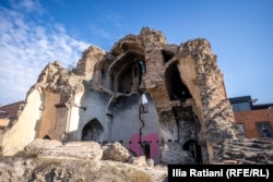 The ruins of the church in February 2024