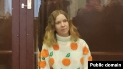 Darya Trepova appears in court in St. Petersburg in January.