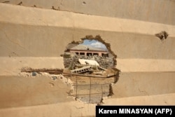 A view of the Armenian settlement of Sotk, which was reportedly hit by Azerbaijani shelling on September 14.