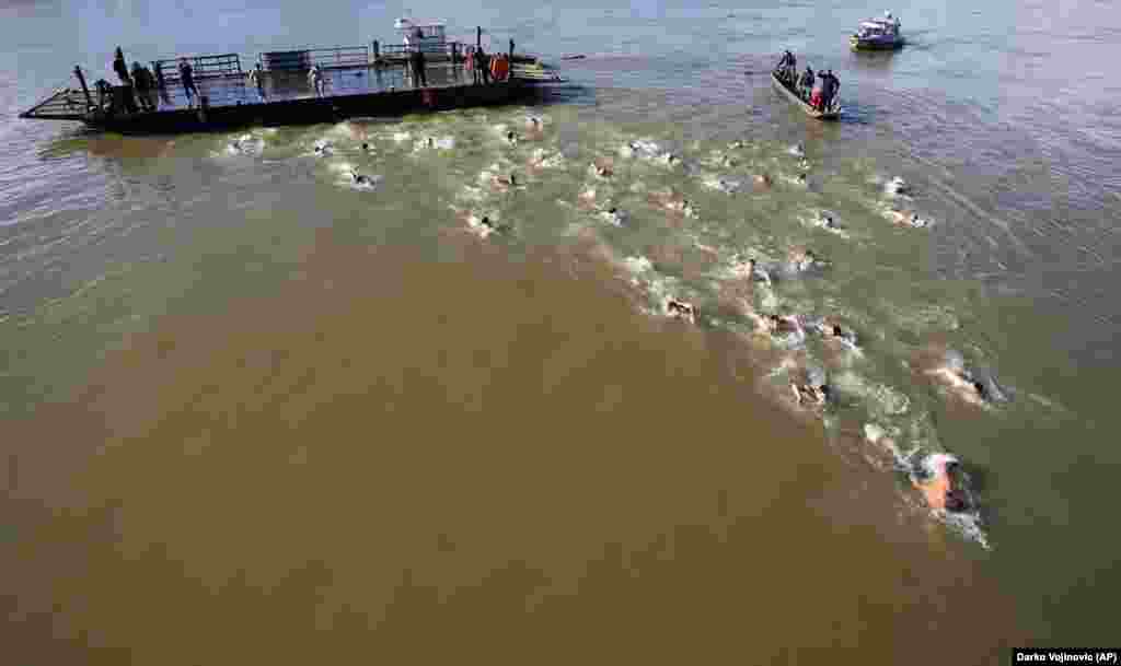 These Orthodox believers in Belgrade, Serbia, started their celebrations on January 18 with a swim in the Sava River to retrieve a cross that is meant to bring them good health throughout the coming year.