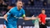 Zenit's Artem Dzyuba celebrates after scoring his side's opening goal during the European League round of 16 first leg playoff between Zenit and Betis at Gazprom Arena in St. Petersburg in February.