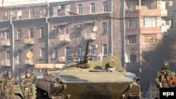 Armenian tanks took to the streets of Yerevan following the clashes in March 2008 between security forces and opposition protesters that left 10 people dead.