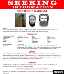 The FBI's wanted poster for Sirajuddin Haqqani