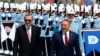 Turkish President Recep Tayyip Erdogan (left) and his Kazakh counterpart, Nursultan Nazarbaev, at the Presidential Palace in Ankara in August 2016. Nazarbaev announced 11 Turkish teachers had been repatriated to Turkey in 2016 after their role in the failed coup had been "proven."