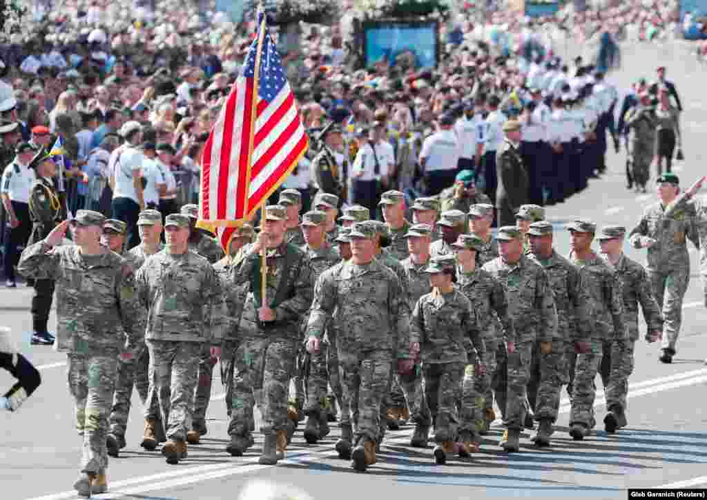 A group of U.S. Army servicemen also participated in the Independence Day festivities in the Ukrainian capital.&nbsp;