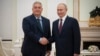 Hungarian Prime Minister Viktor Orban (left) meets with Russian President Vladimir Putin at the Kremlin in Moscow earlier this month. 