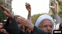 Mehdi Karrubi (right) finished fourth according to official figures from the June presidential election.