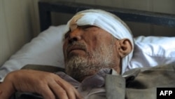 An Afghan man, one of more than 140 people injured in the Kabul embassy attack on July 7