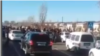 The women blocked the road in Jizzax. 