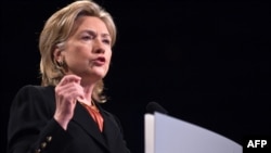 U.S. Secretary of State Hillary Clinton addresses the annual American Israel Public Affairs Committee policy conference in Washington.