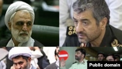 Among those sanctioned are (clockwise from upper left): Qolam-Hossein Mohseni-Ejei, Mohammed Ali Jafari, Saeed Mortazavi (r), Ahmad-Reza Radan (l), and Hosseijn Taeb