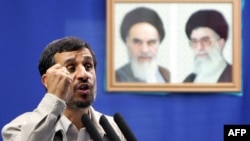 Iranian President Mahmud Ahmadinejad delivers the weekly Friday Prayer sermon at Tehran University on September 18.