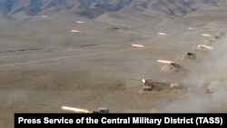 The Collective Security Treaty Organization holds a military exercise near the Afghan border in Tajikistan. (file photo)