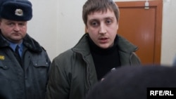 Activist Artur Finkevich in court on March 23