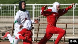 The Iranian women's national football team plays in hijab, but the youth Olympic team is not allowed.