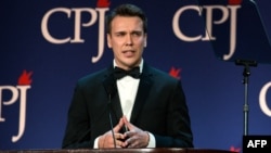 Mikhail Zygar speaks at the Committee to Protect Journalists International Press Freedom Awards at the Waldorf Astoria in New York in 2014.