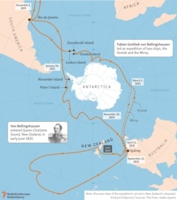 The route taken by the two Russian vessels.