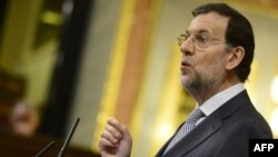 Spansih Prime Minister Mariano Rajoy speaks before parliament in Madrid on July 11.