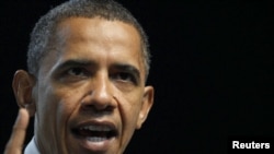 U.S. President Barack Obama speaks at the Disabled Veterans of America conference in Atlanta on August 2.