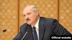 Bearusian President Alyaksandr Lukashenka at an October press conference in Minsk