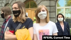 Protesters outside the courthouse in St. Petersburg.