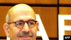 Muhammad el-Baradei at the opening of an IAEA meeting in Vienna in March