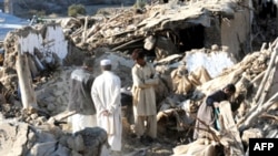 Collapsed houses near Wam, one of the villages surrounding the town of Ziarat