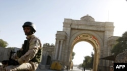 An Iraqi soldier drives through the Green Zone in Baghdad. (file photo)