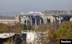 The damaged main terminal of the Donetsk Sergei Prokofiev International Airport back in early October