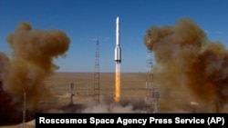 The Proton M rocket lifts off from the Russian space center at Baikonur in Kazakhstan on July 13, getting the Spektr-RG mission airborne.