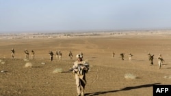 U.S. Marines on patrol with Afghan soldiers in Helmand Province in November