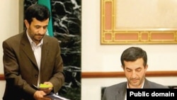 Iranian President Mahmud Ahmadinejad (left) and his chief of staff, Esfandiar Rahim-Mashaei, at a cabinet meeting. Some of the president's critics have called Mashaei the "actual president."