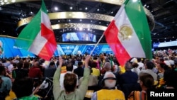 An Iranian opposition rally near Paris in June