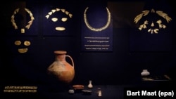 Scythian objects are displayed in the exhibition Crimea: Gold And Secrets Of The Black Sea at the Allard Pierson Museum in Amsterdam.