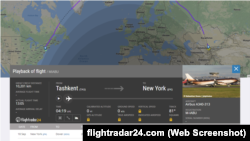 Flightradar24 сайтидан олинган скриншот