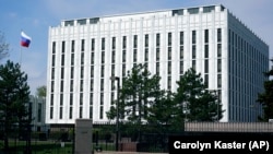 The Russian flag flies on the grounds of the Russian Embassy in Washington, D.C. (file photo)