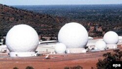 Radar domes of the joint U.S.-Australian missile-defense base near Alice Springs.