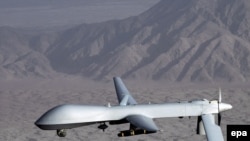 An MQ-1 Predator drone aircraft in flight in a U.S. Air Force handout