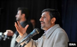 Ahmadinejad speaks during a trip to Iran's West Azerbaijan Province on May 5.