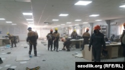 Video obtained by RFE/RL from the site showed ransacked offices with broken furniture and computers.